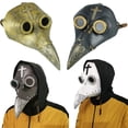 thumbnail image 1 of Máscara de médico de la peste negra de cuero en máscara de pico negro máscara de Doctor de la peste negra Halloween Steampunk PU pájaros Cosplay Doctour máscara Sincero Hogar, 1 of 6