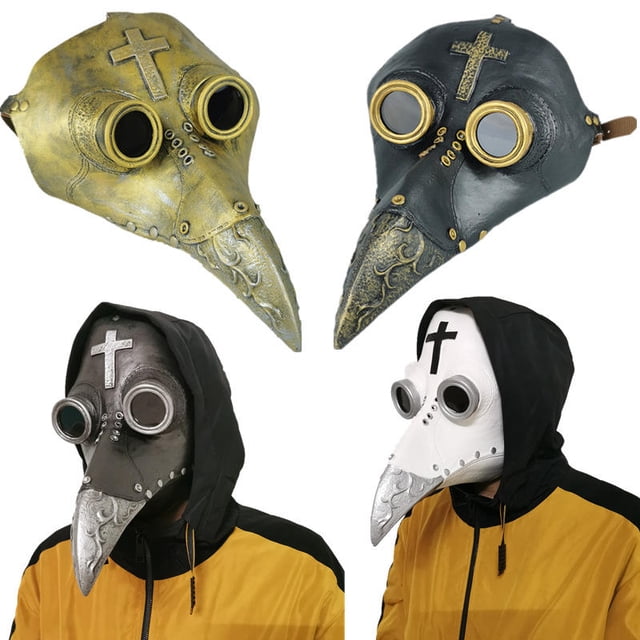 Máscara de médico de la peste negra de cuero en máscara de pico negro máscara de Doctor de la peste negra Halloween Steampunk PU pájaros Cosplay Doctour máscara Sincero Hogar