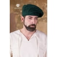 thumbnail image 2 of Men's Wool Beret in Green, size: Small by Medieval Collectibles, 2 of 5