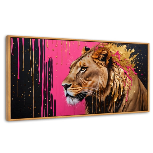 Cuadro Decorativo Marco Flotante Melena Majestuosa 120x60 Canvas Revolution Marco Madera