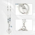 thumbnail image 4 of 1pc 47cm Necklace Badge Holder Retractable Clip ID Necklace Badge Holder Long Ball Beaded Lanyard Necklaces Retractable Badge Holder Reel for Women Keys ID Badge Holder, 4 of 7