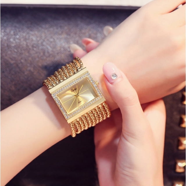 Reloj de pulsera cuadrado con diamantes de moda para mujer Reloj sencillo