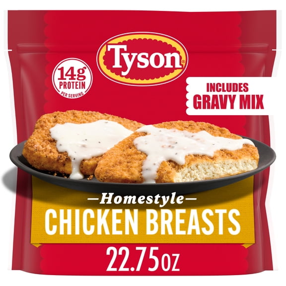Tyson Homestyle Chicken Breasts with Gravy Mix, 22.75 oz (Frozen, Fully Cooked)