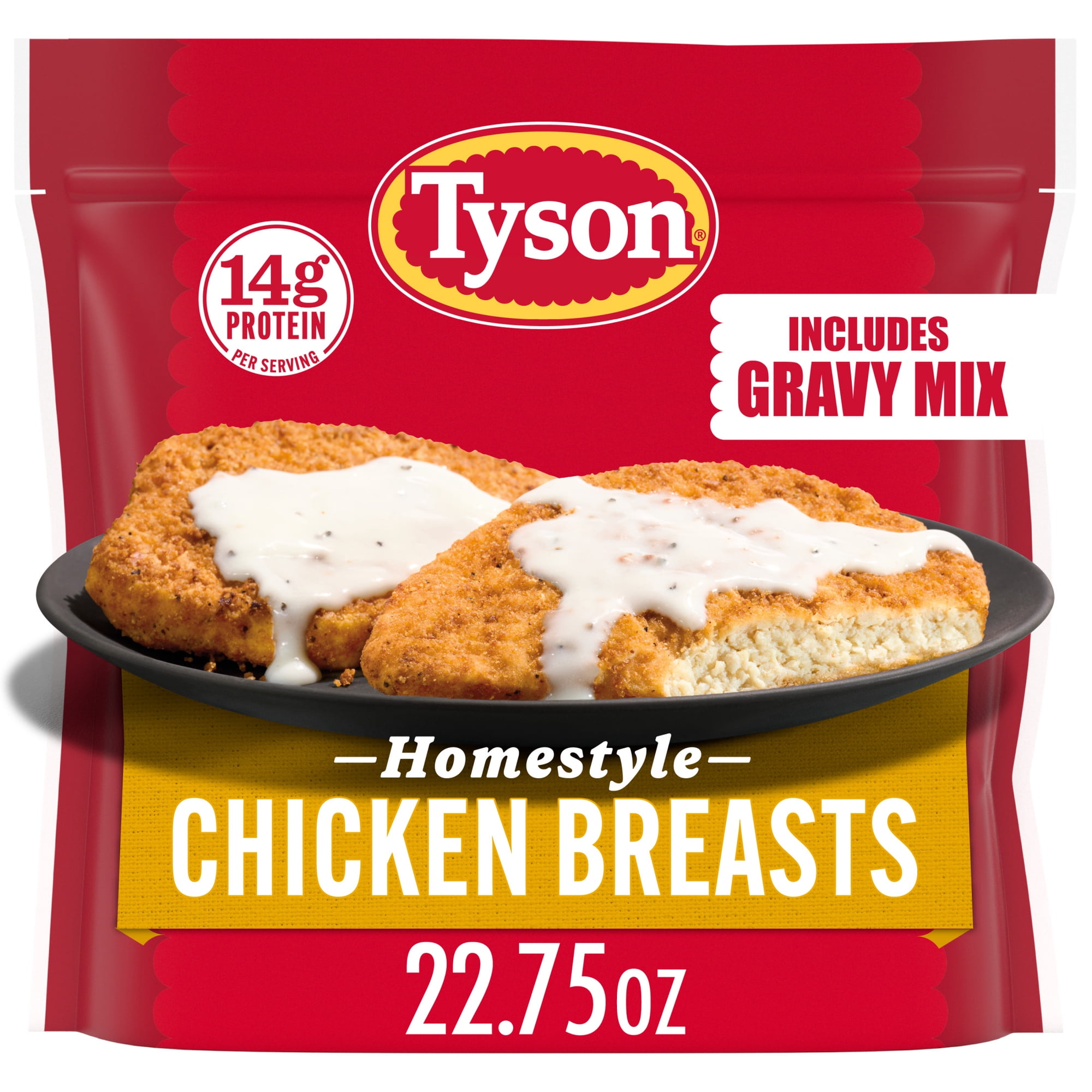 Tyson Homestyle Chicken Breasts with Gravy Mix, 22.75 oz (Frozen, Fully Cooked)