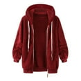 thumbnail image 3 of TOWED22 Womens Winter Fuzzy Jacket Hooded Color Block Patchwork Cardigan Coats Oversized Fluffy Outerwear Pockets(Blue XXL), 3 of 6