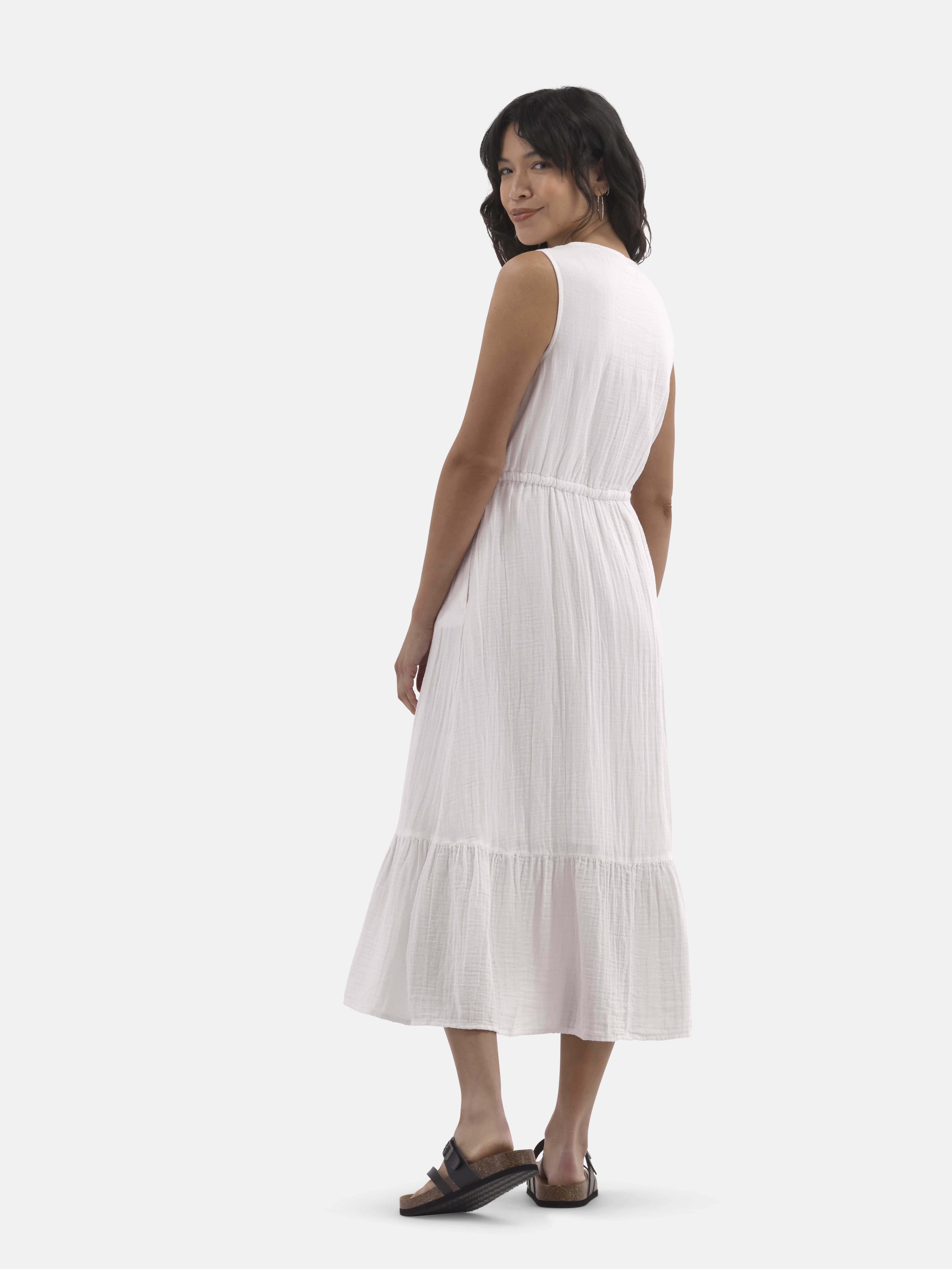 Time and Tru Women's Double Cloth Sleeveless Midi Dress, Sizes XS-XXXL