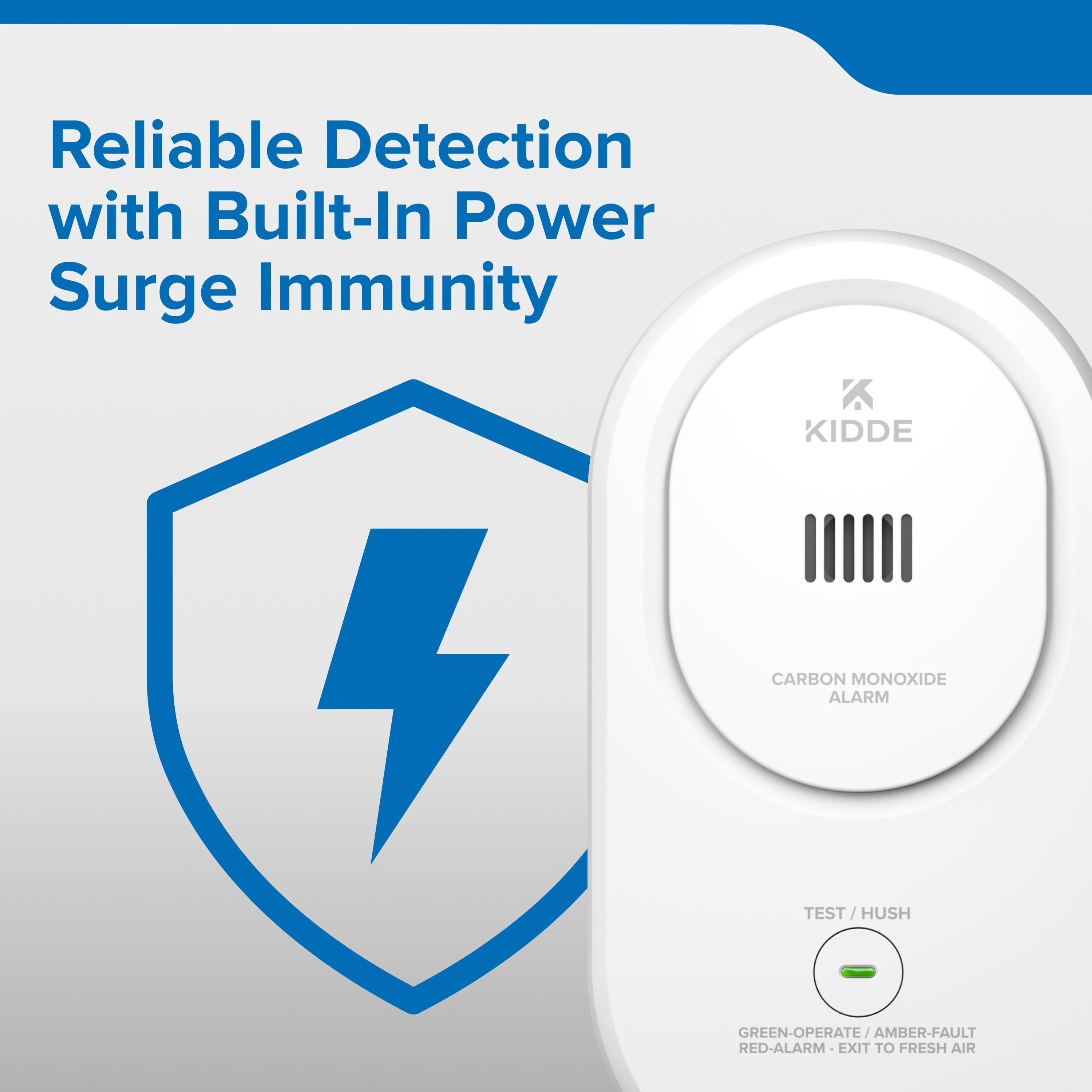 Kidde Carbon Monoxide Detector, Plug-In with AA Battery Backup, Rotating Plug, 85 dB Alarm, COP