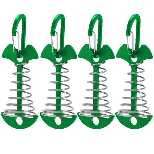 Estacas para Campaña Ndcxsfigh Aleación Aluminio Con Hebilla Resorte Verde 4 Uds