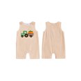 thumbnail image 2 of Rovasas Baby Boys Jumpsuit, Sleeveless Stripes Embroidery Truck Pumpkin Romper, 2 of 9