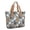 Halloween Ghost Cat Gray Pattern, variant on Checkered Pumpkin Halloween Pattern Large Tote Bag for Women, Polyester Roomy Shoulder Bag with Pockets and Zipper, Foldable Gifts Ideas for Women Men