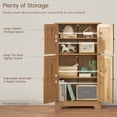thumbnail image 2 of FANGSUM Rattan Cabinet with 4 Doors & Adjustable Shelf, Natural, for Living Room, Home Office, 2 of 9