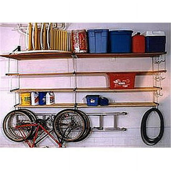 TidyGarage SS4X4 Heavy Duty Shelf Kit 4 Level with Side by Side Shelves