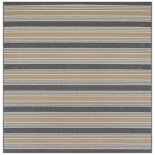 Trans-Ocean Imports RVIS8764043 7 ft. 10 in. Liora Manne Square Riviera Stripe Indoor & Outdoor Rug - Navy