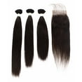 thumbnail image 3 of LUXLUXE Women Rico 100% Unprocessed A7 Grade Human Hair Bundle 10 Inches 101214 Lengths Free Part 4X4 Hand Tied Swiss Lace Closure, 3 of 6
