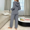 thumbnail image 2 of Womens Pyjama Sets, Hooded Fleece Pyjamas Pjs Hooded Sherpa Loungewear Women Winter Warm Cosy Soft Nightwear Lounge Wear Comfort Loose Fit Fleece 2 Piece Pyjamas Set with Pockets Ladies, 2 of 6
