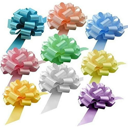 

Big Easter Gift Basket Pull Bows - 9 Wide - Light Pink Blue Yellow Lavender Gifts Christmas Presents Boxing Day Wreath Birthday Fundraiser