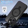 thumbnail image 7 of CASEFIV for iPhone 13 Pro Max Case,with Magnetic Invisible Stand [Military Drop Protection] [Compatible with MagSafe] [2 Screen Protector+2 Lens Protector] Shockproof Slim Anti-Slip Case,Black, 7 of 7