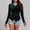 Green, variant on Qulqfy Casual Tops for Women Long Sleeve Fitted Velvet Asymmetrical Black Shirts Elegant V Neck Blouses Spring Tops for Women L