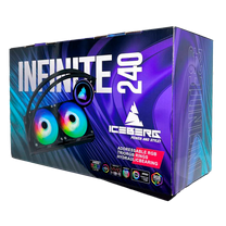 Iceberg Infinite 240 high-Performance Gaming PC aRGB Liquid Cooling, Water Cooler for CPU Intel or AMD with 240mm Radiator and Two RGB 120mm Fans (Black)
