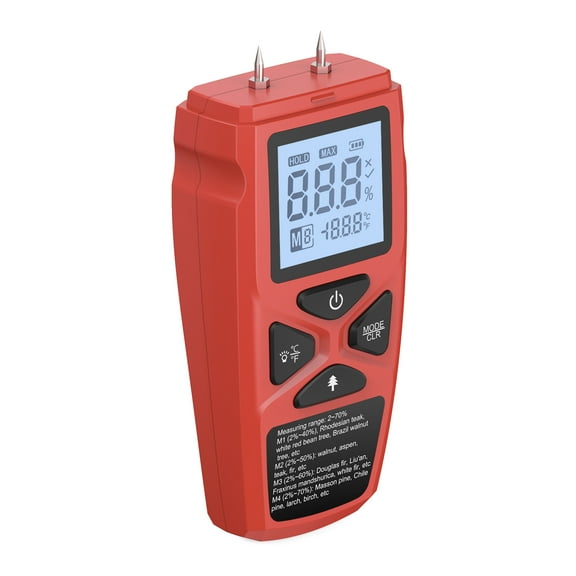 Wood Moisture Meter Digital Firewood Moisture Meter Precise Lumber Humidity Detector Tool Portable Drywall Moisture Detector No Battery for Wood Drywall Concrete