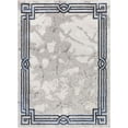 thumbnail image 2 of Well Woven Lezlee Abstract Modern 6'7" x 9'3" Area Rug - Blue Marble Border - For Living Room, Dining Room, Bedroom, 2 of 7