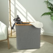 BIGTREE Laundry Clothes Hamper with Lid, Portable Collapsible Fabric Basket for Bathroom Bedroom New Adult