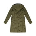 thumbnail image 6 of Ladies Quilted Long Puffer Jackets Sherpa Lined Winter Thick Warm Down Hooded Coat Parkas with Zipper Pockets (XL, Dark Green), 6 of 6
