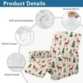 thumbnail image 6 of Renewold Reindeer Oversized Recliner Cover Stay in Place Christmas Tree Snowflakes Lazy Boy Recliner Chair Cover 4 Pieces Washable Reclining Seat Cover for Home Christmas Decor, 6 of 8