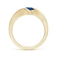thumbnail image 2 of ANGARA Natural 1 Ct Bar-Set Solitaire Round Sapphire Bypass Ring in 14K Yellow Gold for Women (Size-6mm) | September Birthstone, Anniversary, Jewelry Gift for Women | Natural Blue Sapphire Ring, 2 of 10