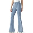 thumbnail image 2 of Cello Jean Women's Juniors High Rise Denim Stripe Bell Bottom Flares, 2 of 3