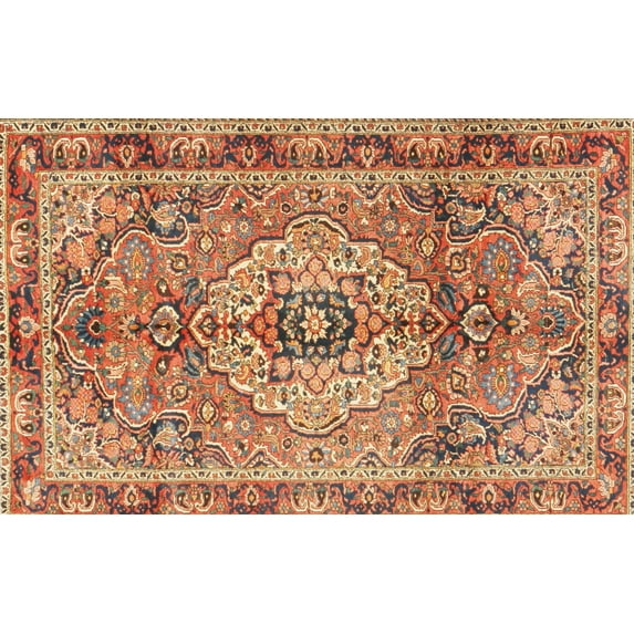 Ahgly Company Machine Washable Indoor Rectangle Traditional Sand Brown Area Rugs, 8' x 12'