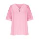 thumbnail image 4 of Tamaño Más Manga Corta Tops para Mujeres Verano Color Sólido Puff Manga Corta Suelta Moda Cuello Redondo Top, 4 of 6