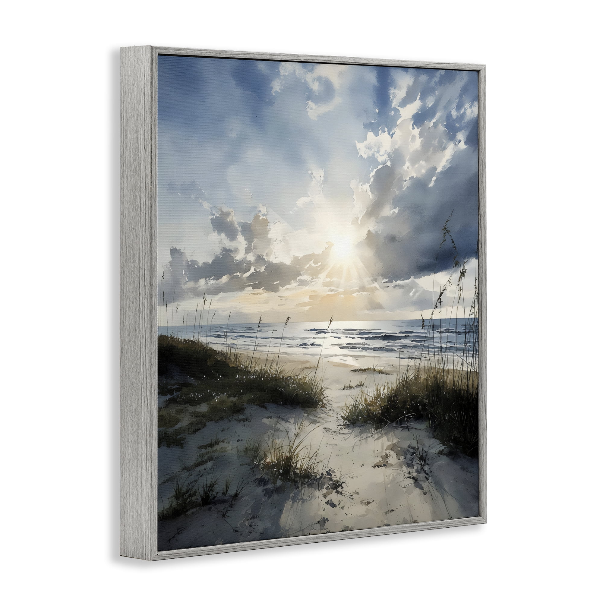 Stupell Industries Sunshine On The Beach Gray Framed Giclee Art, design by Franklyn Gregory