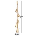 thumbnail image 3 of DecMode Tibetan Inspired Cascading Gold Metal Various Shapes Decorative Cow Bells with 5 Bells on Jute Hanging Rope, 3 of 10