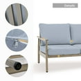 thumbnail image 4 of HAPPATIO Outdoor 3 Seatsofa, Aluminum Single Sofa, Rope Design Backrest, with Comfortable Cushions, All Weather Furniture, for Yard, Deck, Porch, 4 of 6