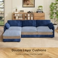 thumbnail image 5 of Asofer Sectional Couches for Living Room, L-Shaped Sofa Couch with Comfy Chenille, 3 Seat Sofa Set with Chaise for Apartment (Fabric, Blue), 5 of 10