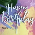 thumbnail image 5 of Happy Birthday Cake Topper Cupcake Birthday Party Decorating Card Accessories Silver Plastic, 5 of 6