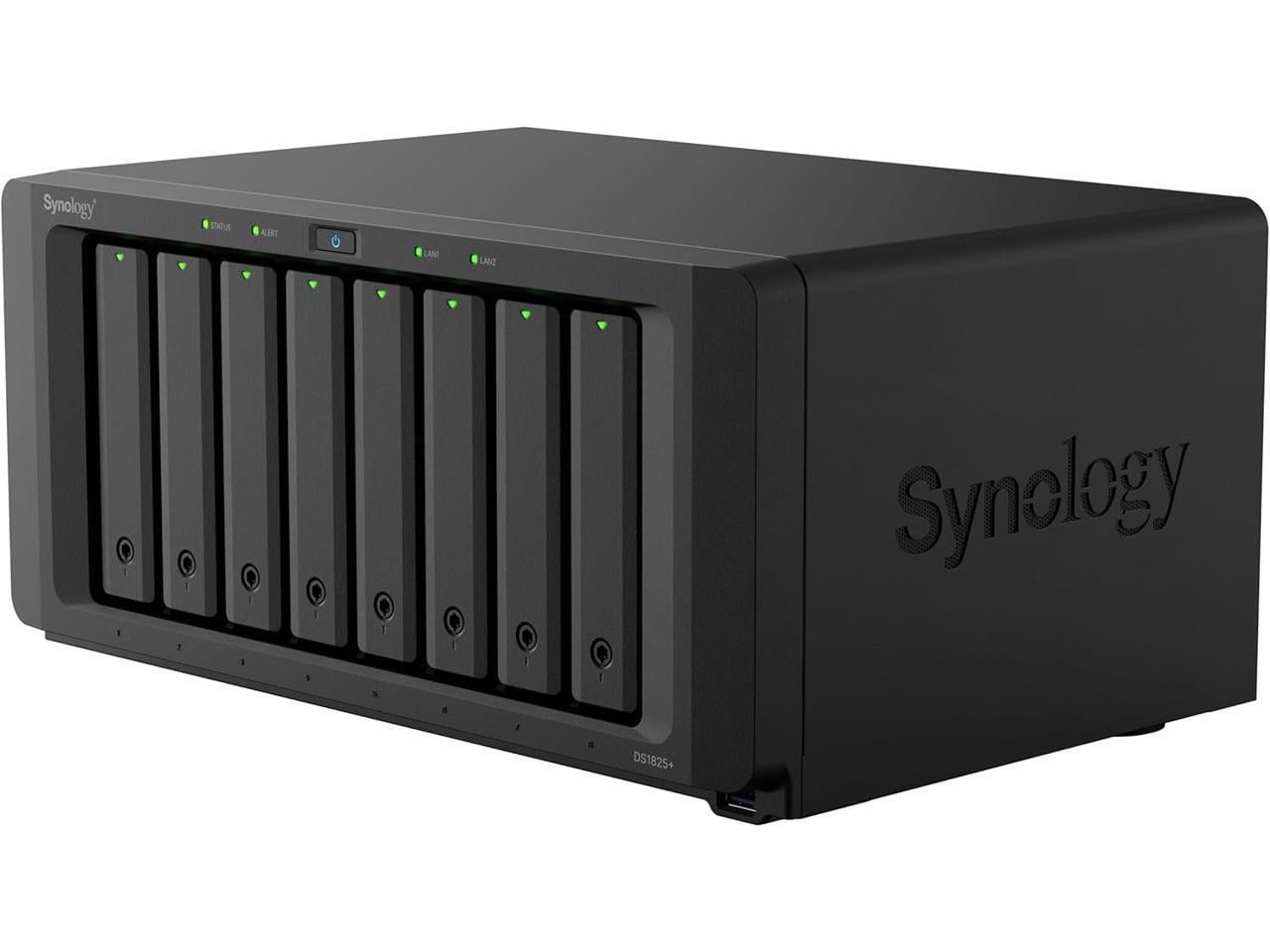 Synology DiskStation DS1825+ SAN/NAS Storage System - 1 x AMD Ryzen V1500B Quad-core (4 Core) 2.20 GHz - 8 x HDD Supported - 0 x HDD Installed - 8 x SSD Supported - 0 x SSD Installed - 8 GB RAM DDR...