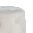 thumbnail image 2 of Kate 18 Inch Round Button Tufted Ottoman, Velvet, Gold Metal Base, White, 2 of 5