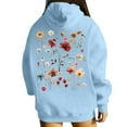 thumbnail image 3 of Women's Floral Print Hoodie Cozy Long Sleeve Pullover with Kangaroo Pocket Casual Loose Fit Sweatshirt, 3 of 4