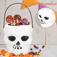 thumbnail image 2 of Gustave 10Pcs Halloween Trick or Treat Candy Buckets Small Plastic Skull Candy Pail Holder with Handle for Kids Party Favors Gifts, 2 of 8