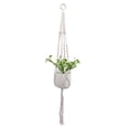 thumbnail image 3 of Plant Hanger,Macrame Woven Cotton Rope Basket with Wood Beads for 10in Pots,Bohemian Wall Decor for Indoor Herb Garden and Home Aesthetic Display(Beige), 3 of 4