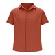 thumbnail image 3 of Playera Elvqul de Caballero de Color Sólido Marrón Economicas Manga Corta Botones Solapa, 3 of 5