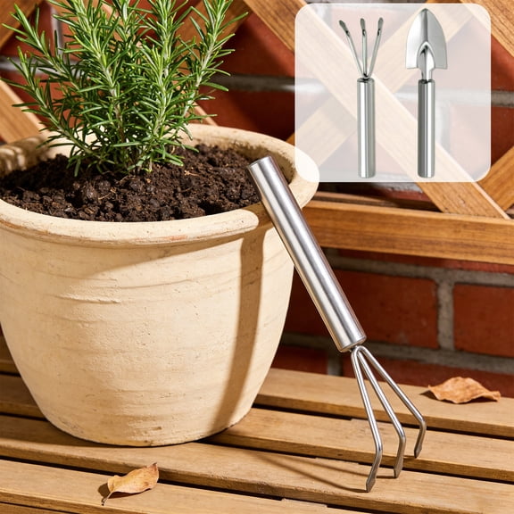 Stainless Steel Garden Trowel – Gardening Tool | Rust-Resistant Head, Ergonomic , Lightweight, Precise Weeding, Digging | Silver | 19x4.5x3cm