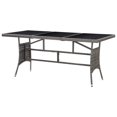 thumbnail image 3 of vidaXL Patio Table Gray 55.1"x31.5"x29.1" Poly Rattan, 3 of 20