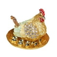 thumbnail image 2 of Ornamento de pollo de la gallina Ornamento de pollo Organizador de joyas únicas Estatua de gallina para el jardín de la sala de granja de regalos de Marrón, 2 of 8