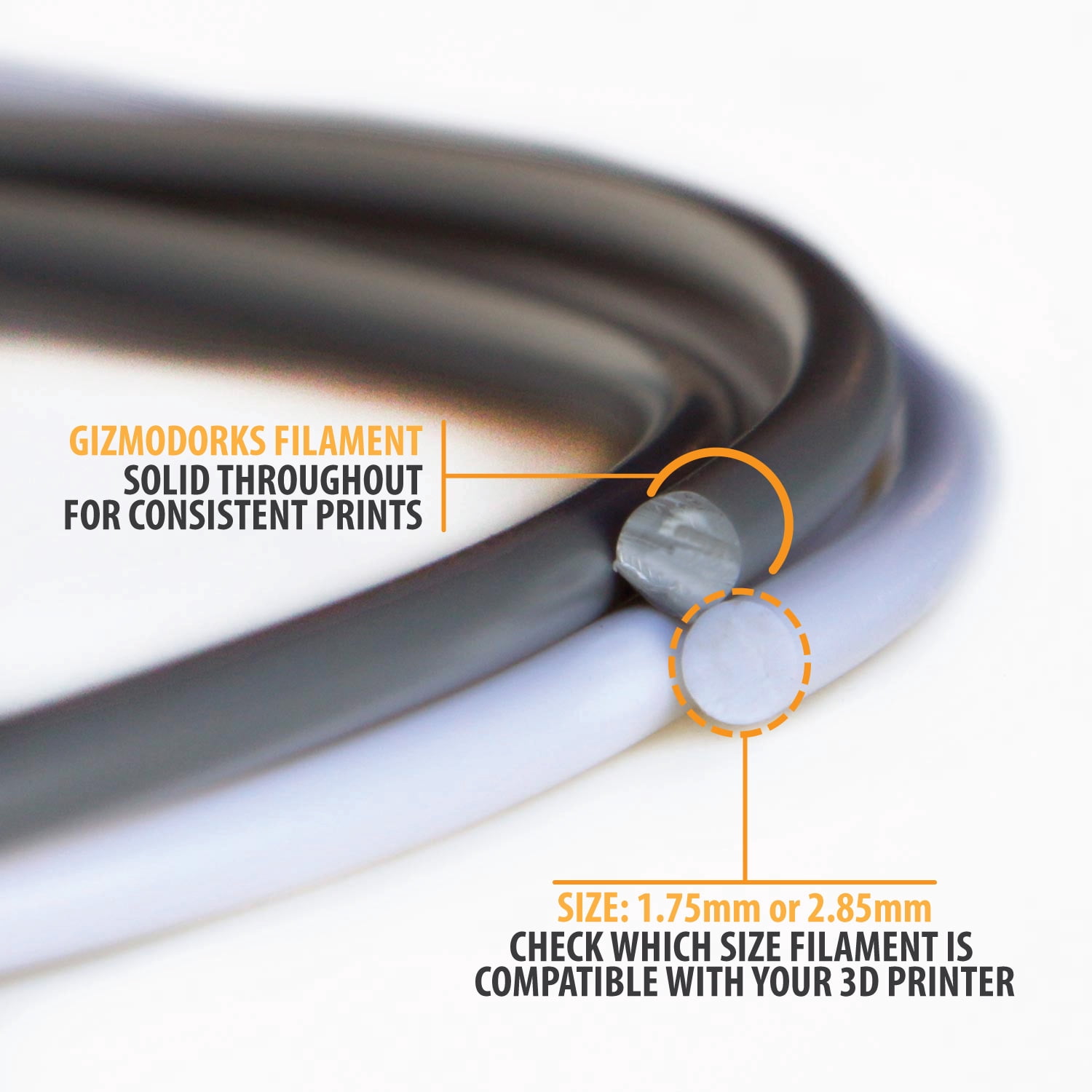 Gizmo Dorks 3mm (2.85mm) ABS Filament for 3D Printers 1 kg, Gold