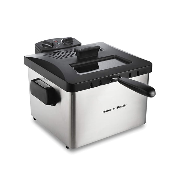 Freidora eléctrica Hamilton Beach 4.5L 1800W de acero inoxidable