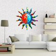 thumbnail image 5 of Colgante de pared de metal Sun Moon, decoración de la pared del sol de la luna sonriente, escultura de la cara de la luna del sol para el jardín interior del hogar al aire libre Feliz Sencillez, 5 of 5