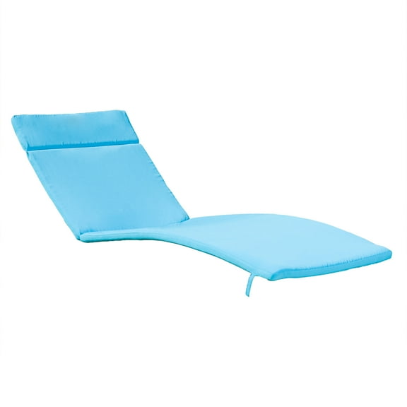 GDF Studio Olivia Outdoor Water Resistant Fabric Chaise Lounge Cushion, Blue